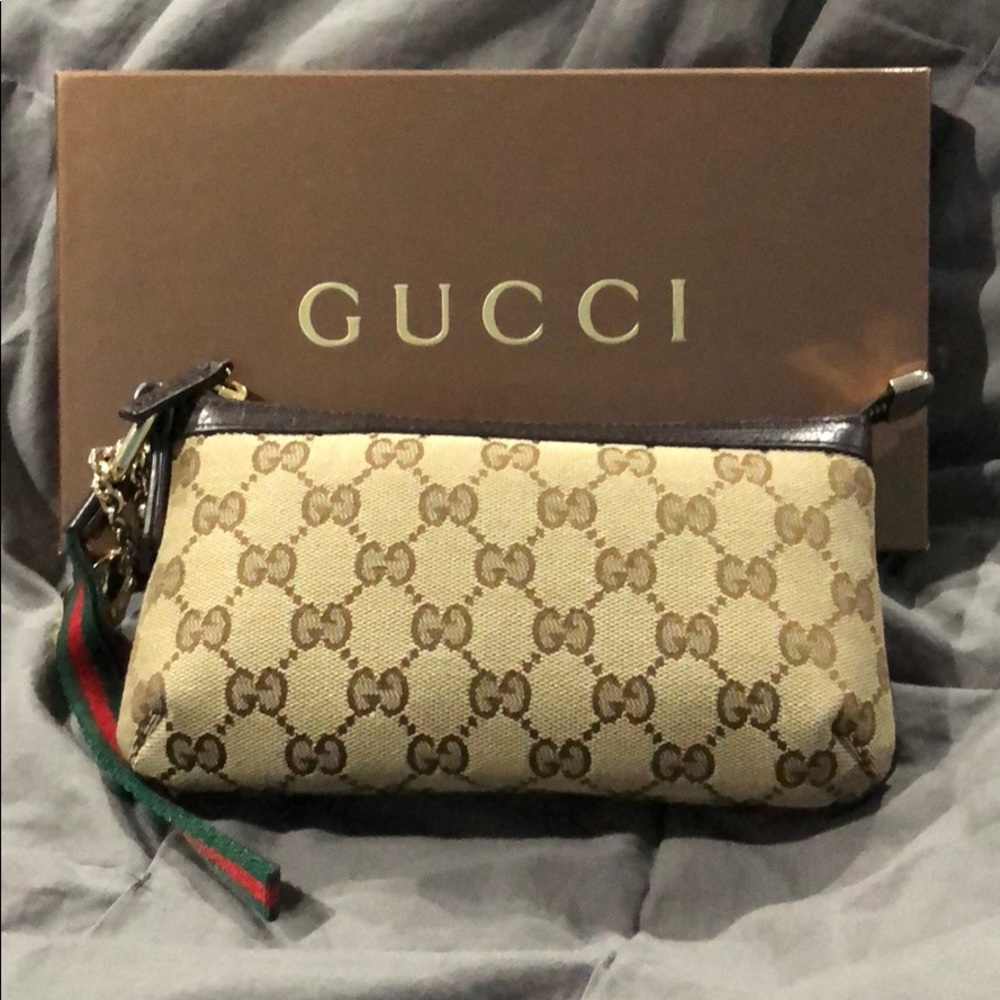 Gucci Wristlet with gold charm (vintage)